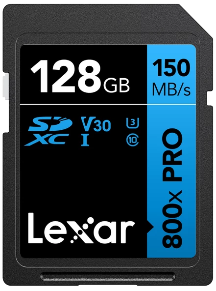 LEXAR 128GB LSD0800P128G-BNNNG SD PROFESSIONAL 800X PRO SDXC UHS-I CARDS UP TO 150MB/S READ 45MB/S WRITE C10 V30 U3