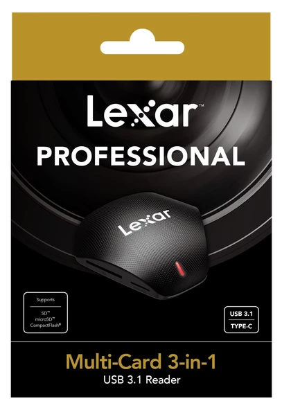 LEXAR LRW500URB MULTI-CARD 3-IN-1 USB 3.1 TYPE-C READER SUPPORTS CF / SD MICRO SD UHS-II CARDS