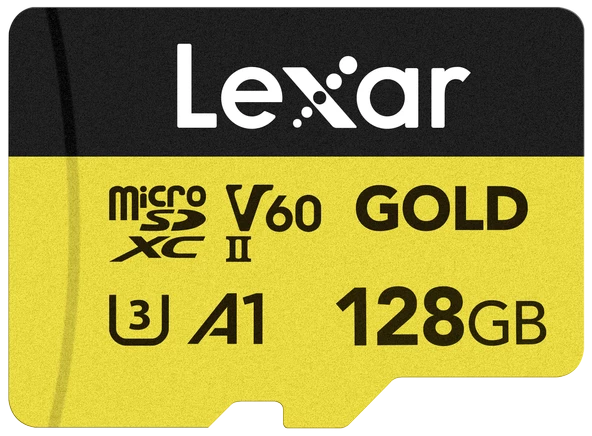 LEXAR 128GB LMSGOLD128G-BNNNG MICROSD GOLD MICROSDXC UHS-II CARDS UP TO 280MB/S READ 100MB/S WRITE C10 A1 V60 U3