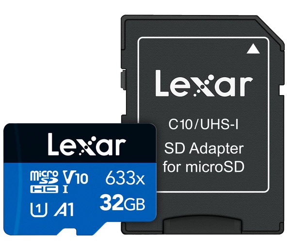 LEXAR 32GB LSDMI32GBB633A 633X MIKRO SDHC UHS-I WITH SD ADAPTER 100MB/S OKUMA 20MB/S YAZMA C10 A1 V10 U1