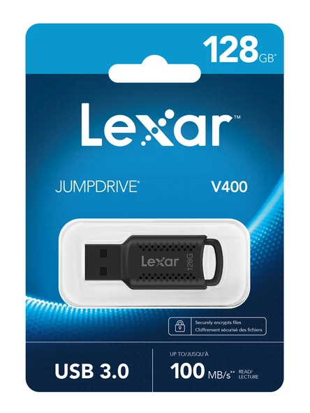 LEXAR 128GB LJDV400128G-BNBNG JUMPDRIVE V400 USB 3.0 FASH DRIVE 100MB/S READ