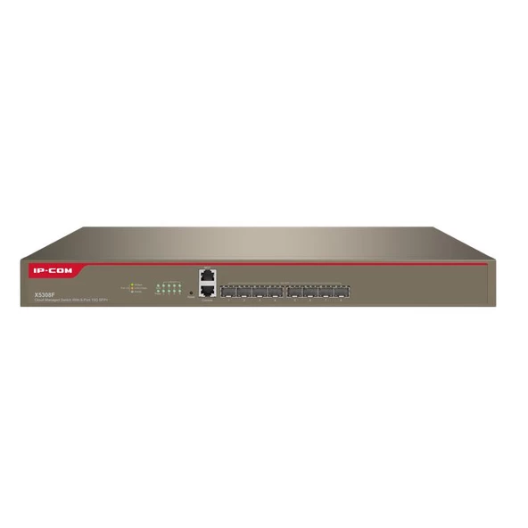 IP-COM X5308F 8 PORT 10GB SFP+ 1X CONSOLE PORT CLOUD YÖNETILEBILIR L3 RACKMOUNT SWITCH