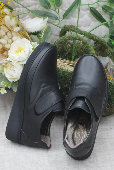 Mehmet Mete 4297 Siyah Çırtlı İç Ve Dış Hakiki Deri Kadın Ayakkabı - Resim 4