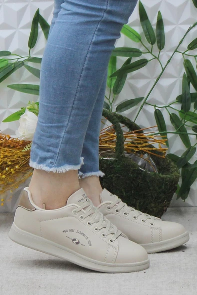 Fort Row Lena Bej Rahat Hafif Sneaker Kadın Spor Ayakkabı ürün görseli