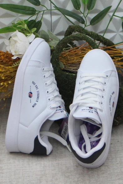 Fort Row Lena Beyaz Rahat Hafif Sneaker Kadın Spor Ayakkabı - 5