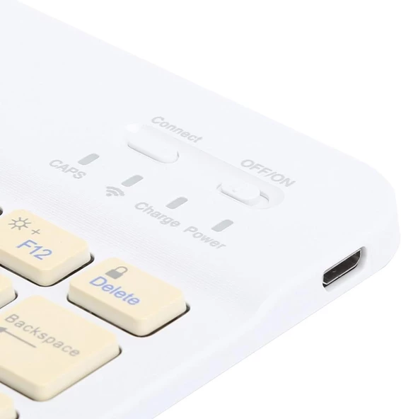 Apple iPad Pro 3. Nesil 11" Uyumlu Kablosuz Bluetooth Şarj Edilebilir Klavye - Sarı - 5