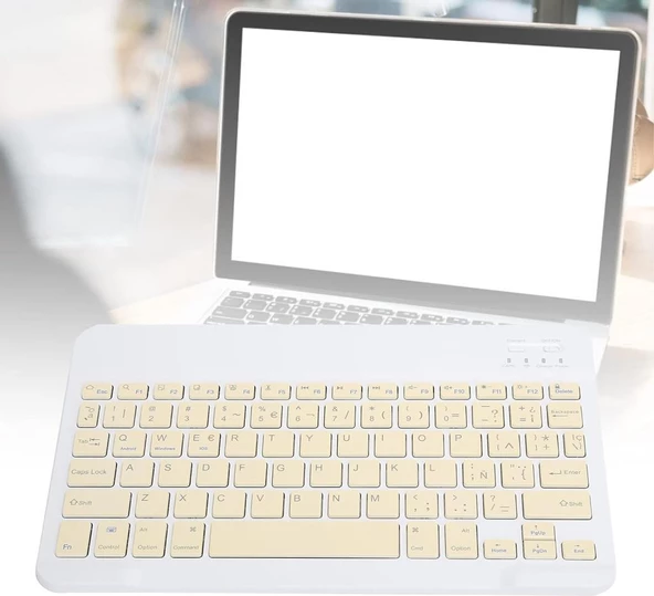 Apple iPad Pro 3. Nesil 11" Uyumlu Kablosuz Bluetooth Şarj Edilebilir Klavye - Sarı - 6