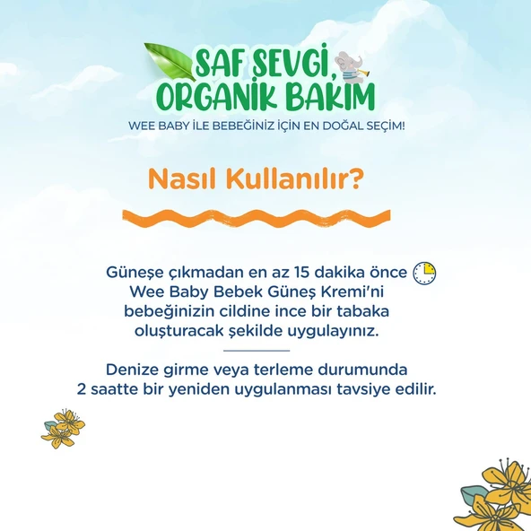 Wee Baby Organik Içerikli 50+ Faktör Bebek Güneş Kremi 75 ml - 5