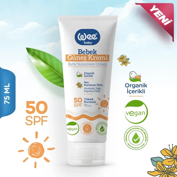 Wee Baby Organik Içerikli 50+ Faktör Bebek Güneş Kremi 75 ml