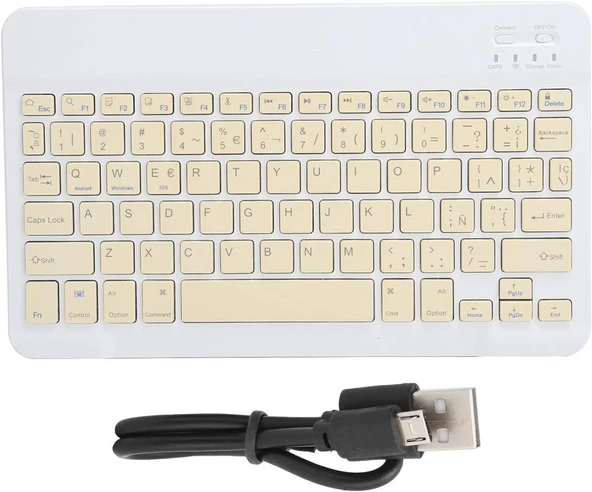 Huawei Matepad 11 (2023) 11" Uyumlu Kablosuz Bluetooth Şarj Edilebilir Klavye - Sarı - 4
