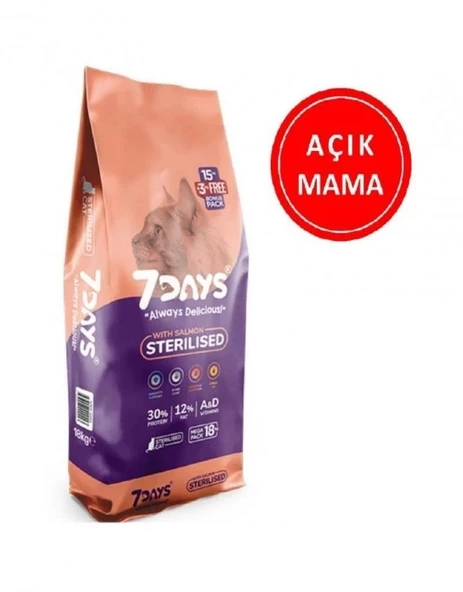 7 Days Balık Etli Kısırlaştırılmış Kedi Maması 1 Kg AÇIK ürün görseli 1