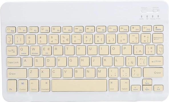 Philips M10 10.1" Uyumlu Kablosuz Bluetooth Şarj Edilebilir Klavye - Sarı