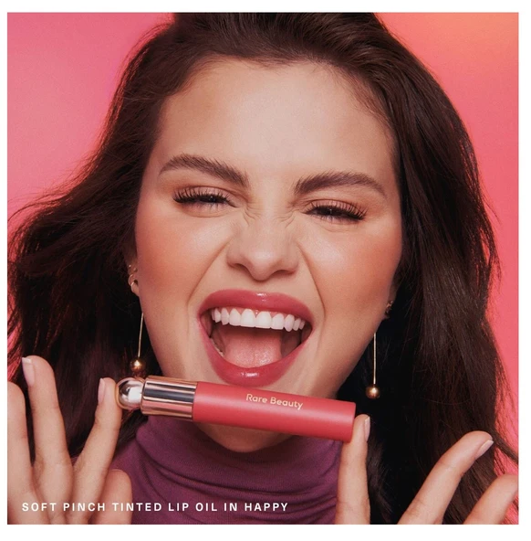 Rare Beauty Soft Pinch Tinted Lip Oil Happy- Renkli Dudak Yağı - 2