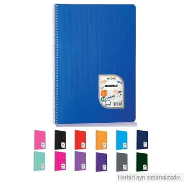 COLORMAXI SPIRALLI DEFTER PP KAPAK A4 60YP KARELI