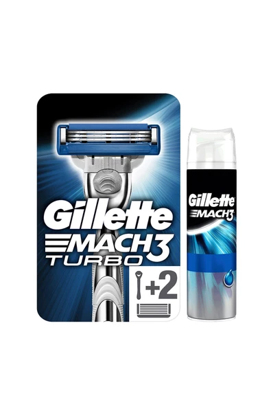 GİLLETTE,Mach3 Turbo Özel Askerlik Fırsat Paketi (Tıraş Makinesi Yedekli + 75 ml Jel)