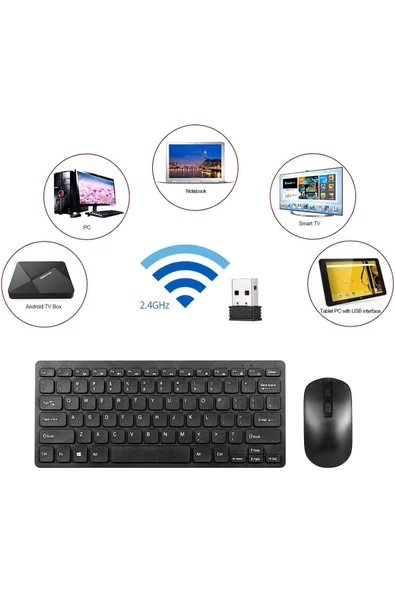 Mmctech Mini Kablosuz Wireless Klavye Mouse Seti 2.4 Ghz