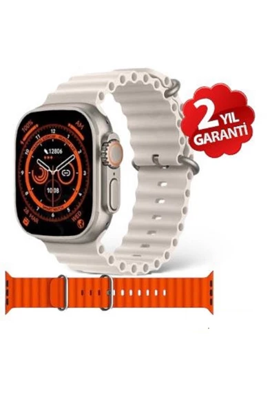 Mmctech Watch 8 T800 Ultra Bluetooth'lu Arama Özellikli Akıllı Saat Tüm Telefonlarla Uyumlu Çift Kordonlu