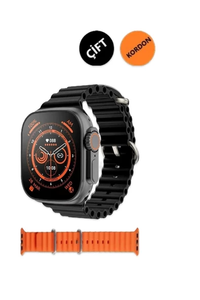 Mmctech Watch 8 Ultra Saat Cellular 49mm Titanyum Kasa Çift Kordon 2.05 Inc Hd Ekran Nfc Ios Android Uyumlu