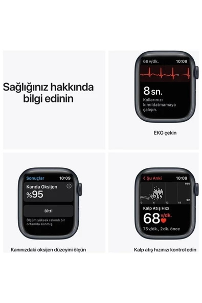 Mmctech Smart Watch 7 Akıllı Saat Iphone Android Xiaomi Uyumlu Nabız Ölçer Aramalı Adım Sayar Tam Ekran - Resim 3