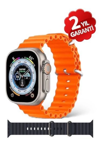 Mmctech Watch 8 Ultra Ultra Akıllı Saat Smart Watch 3 Tuş Aktif Kordon Kilitlemeli Gps Çift Kordonlu