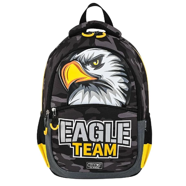 Muggle 3 Bölmeli Eagle Team Okul Sırt Çantası+ Beslenme Çantası - 3
