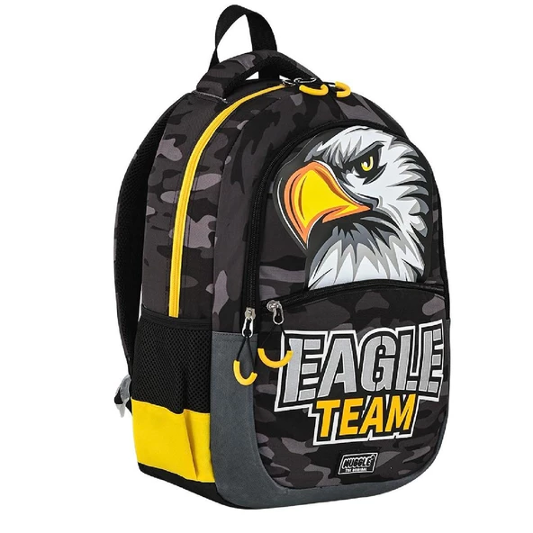 Muggle 3 Bölmeli Eagle Team Okul Sırt Çantası+ Beslenme Çantası - 4