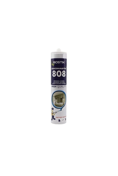 BOSTİK    5 Adet Bostik 808 Çekomastik Beyaz Silikon 280 ml Ünıversal