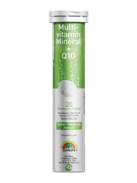 Sunlife Multi-Vitamin Mineral + Q10 20 Efervesan Tablet 2'Li PAKET (SKT:03/2026)