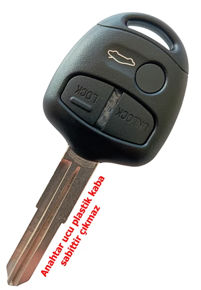 Mitsubishi Lancer Outlander Uyumlu Kumanda Kabı Anahtar Kabı Oto Anahtarlık 3 Tuşlu Mit11 Sağ Kanal Uçlu Logolu ürün görseli