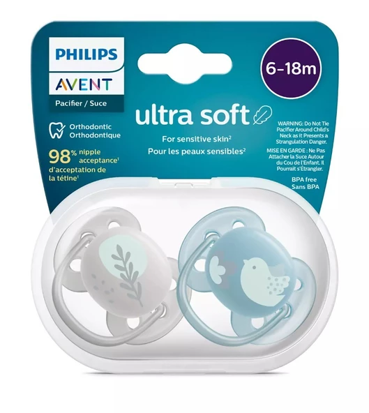 Philips Avent Ultra Soft Yumuşak 2li Emzik 6-18 Ay - SCF091/15