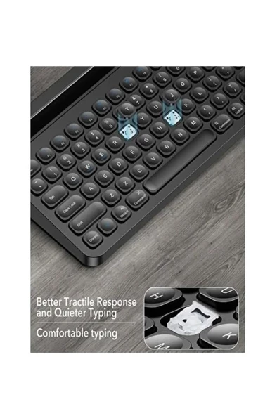 Lenovo Tab P11 TB-J606F 11" Uyumlu Kablosuz Bluetooth Şarjlı Büyük Boy Standlı TouchPad'li Klavye - Resim 6