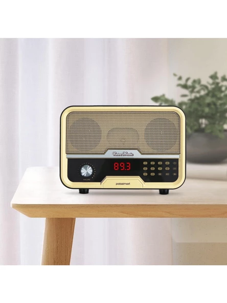 Polosmart Fs67 Kablosuz Şarj Edilebilir Usb/tf/aux Girişli Nostaljik Fm Radyo Kahverengi