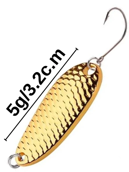 Eagenset Kaşık 5g/3.2c.m Altın Sahte Yem, Spin, Rapala, Jig Yem, Zoka Yem, Alabalık, Çinekop, Levrek, Lüfer, Palamut, Zargana, Turna, Zoka Yem