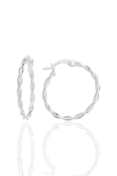 Gümüş çift burma halka küpe SGTL12545RODAJ ürün görseli