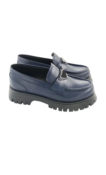 26252104 Loafer Lacivert Tokalı