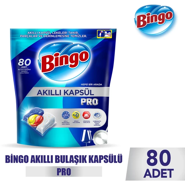 Bingo Akıllı Kapsül Pro Bulaşık Makinesi Deterjanı Tableti 80 Adet