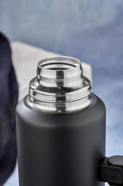 Cooker 1,5 Litre Kulplu Çelik Termos CKR-2085 Siyah - 3