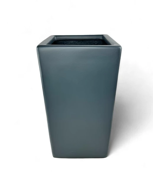 Nettenevime Fiber Saksı Antrasit Dik Dörtgen Vazo Dekoratif Saksı Fiberglas 25*25*50cm