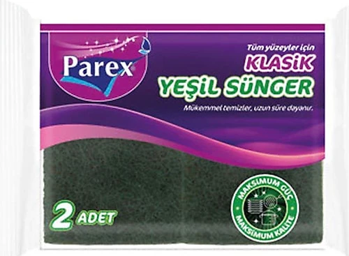 Parex Klasik Yeşil Düz Sünger 2 Li 2