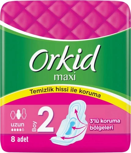 Orkid Maxi Uzun Boy Hijyenik Ped 8