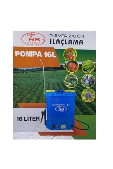 Hb Garden Tools 16 Lt Hb Akülü Şarjlı Sırta Takılan Su Ilaç Dezenfektan Ilaçlama Pompası Kutulu