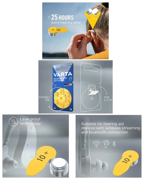 Varta 10 Numara İşitme Cihazı Pili 6lı Paket - 3