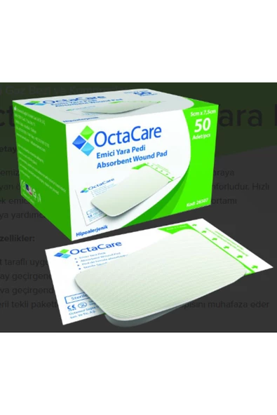 Medikalcim  OctaCare Emici Yara Pedi 5 cm x 7,5 cm 50 Adet