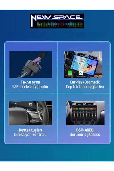 RENAULT CLİO 4 ANDROİD (2013-2015) Uyumlu 2GB RAM 32GB ROM CARPLAY MULTİMEDYA - Resim 2