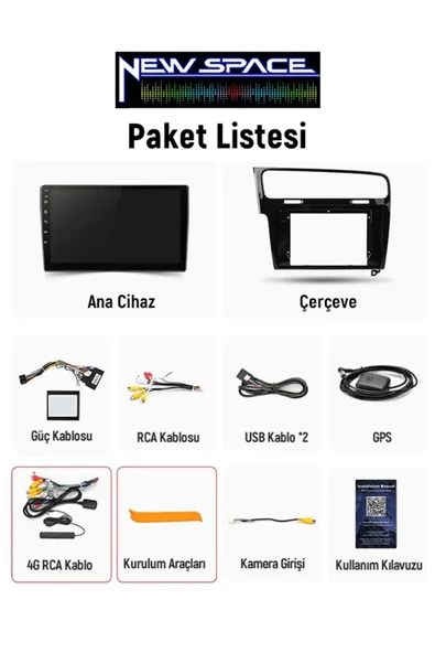 VOLKSWAGEN GOLF 7 Uyumlu  2GB RAM 32GB ROM CARPLAY NAVİGASYON MULTİMEDYA - Resim 4