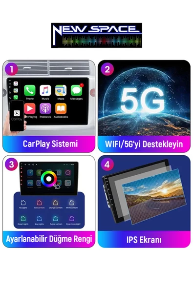 MAZDA 3 ANDROİD 4GB RAM 64GB ROM 8 ÇEKİRDEK CARPLAY NAVİGASYON MULTİMEDYA - Resim 2