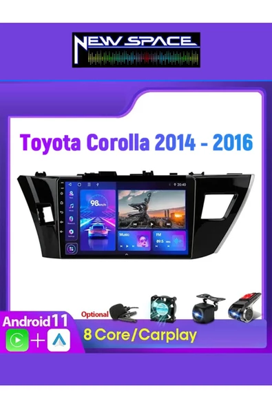 TOYOTA COROLLA ANDROİD 6GB RAM 128GB ROM 8 ÇEKİRDEK CARPLAY MULTİMEDYA