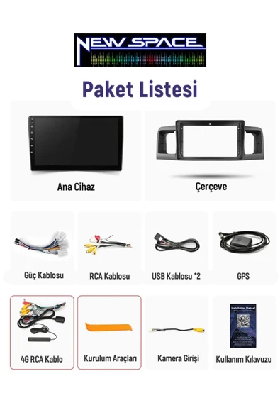 TOYOTA SOL ANDROİD 4GB RAM 64GB ROM 8 ÇEKİRDEK CARPLAY MULTİMEDYA - Resim 2