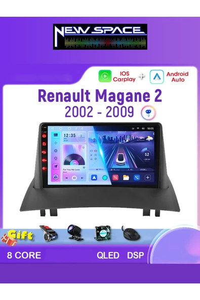 RENAULT MEGANE 2 ANDROİD 6GB RAM 128GB ROM 8 ÇEKİRDEK CARPLAY MULTİMEDYA