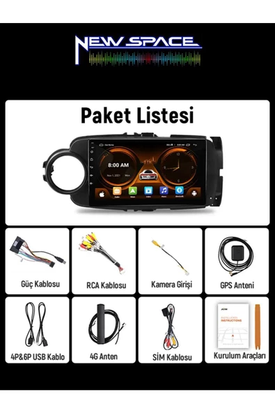 TOYOTA YARİS ANDROİD 6GB RAM 128GB ROM 8 ÇEKİRDEK CARPLAY MULTİMEDYA - 2